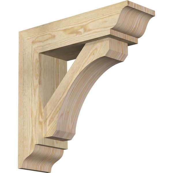 Ekena Millwork Legacy Traditional Rough Sawn Bracket w/ Offset Brace, Douglas Fir, 6"W x 20"D x 20"H BKT0604X20X20LEC01RDF - main